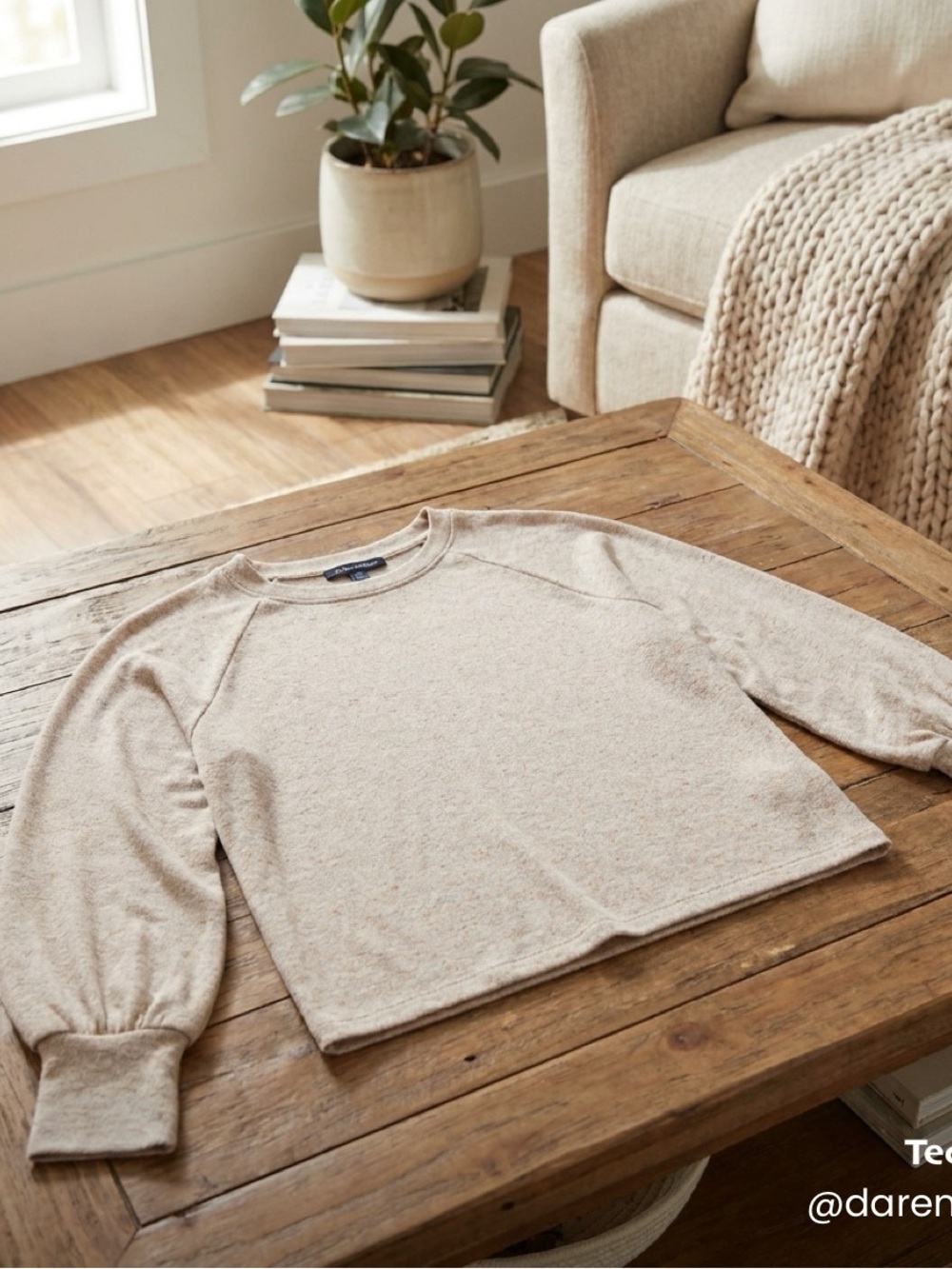 Sanctuary Crewneck Sweater in Light Oatmeal